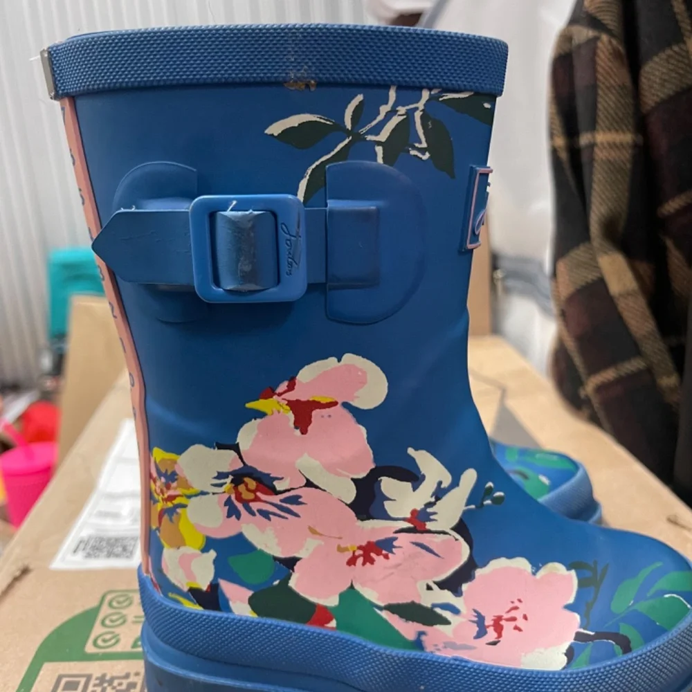 Joules Toddler blue floral rainboots size 9